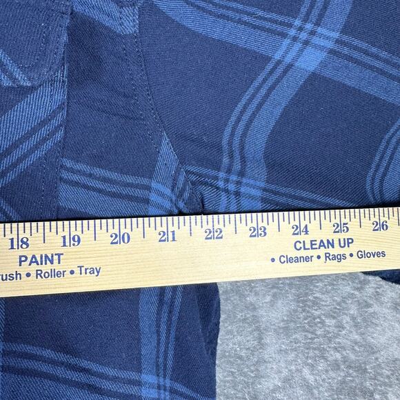 Wrangler Authentics Flannel Quilted Lined Men's Large Hooded Jacket Blue Plaid - Picture 4 of 6